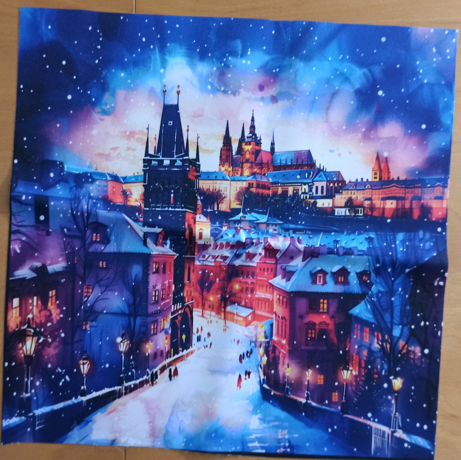 Kočárkovina PANEL 38x38 cm - Zima v Praze