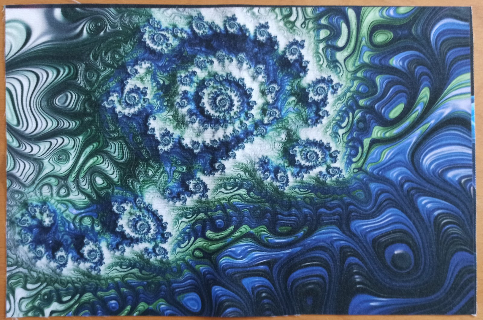 Kočárkovina PANEL 30x20 cm - Modrozelený abstrakt
