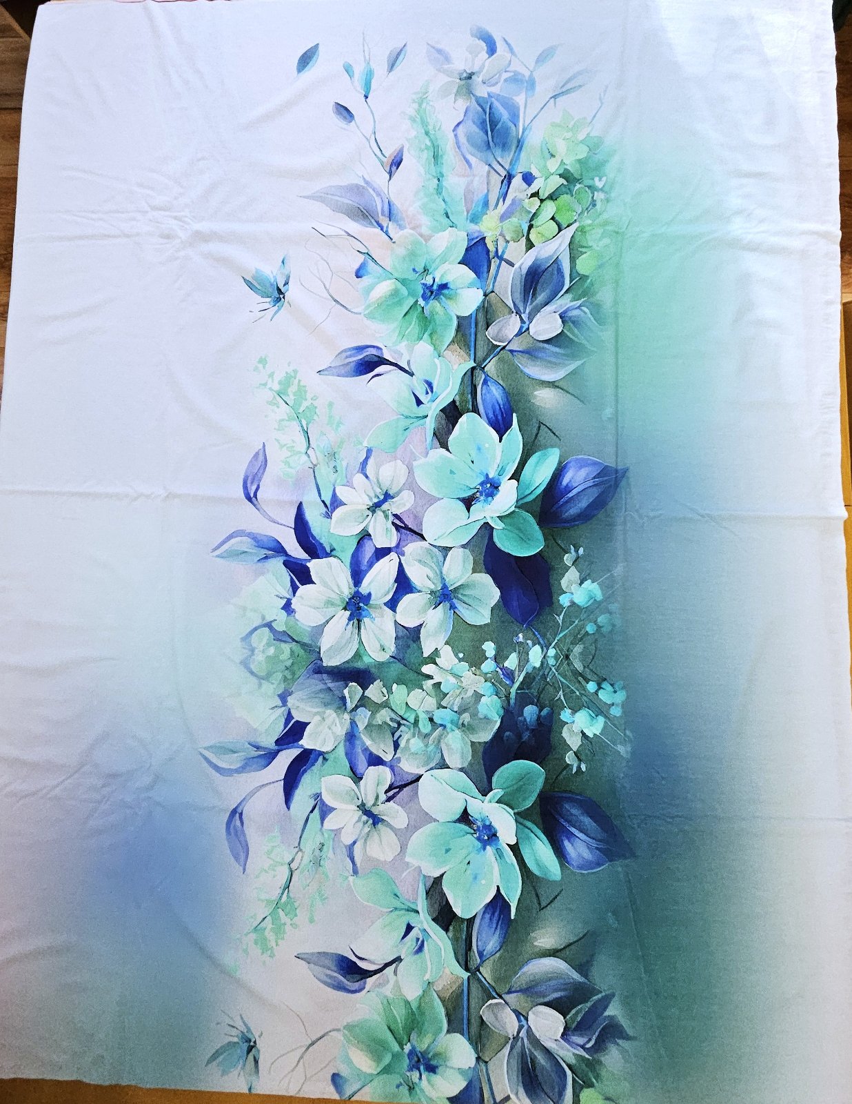 Viskozový úplet 230g - Panel 100 cm - akvarel květy